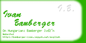 ivan bamberger business card